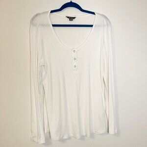 Eddie Bauer white long-sleeve henley shirt - XL/16 NWOT